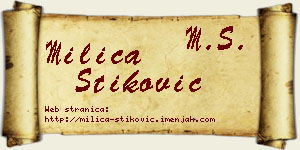 Milica Stiković vizit kartica